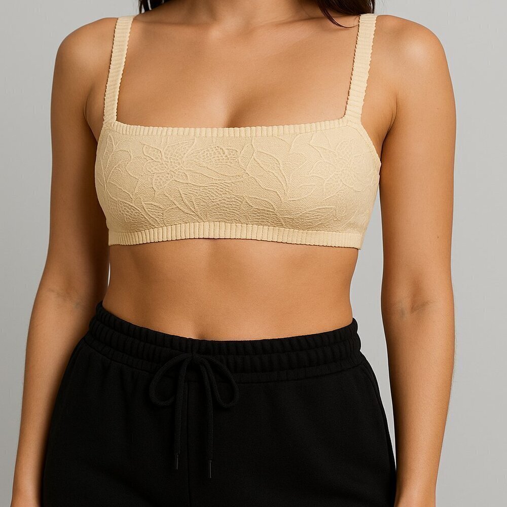 Aerie Tan Lace Wireless Bralette XS NWT Adjustable Straps
